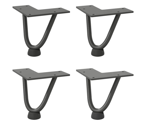 Patas de mesa tipo horquilla 4 uds acero macizo antracita 10 cm