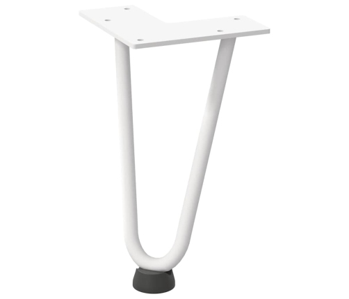 Patas de mesa tipo horquilla 4 uds acero macizo blanco 20 cm