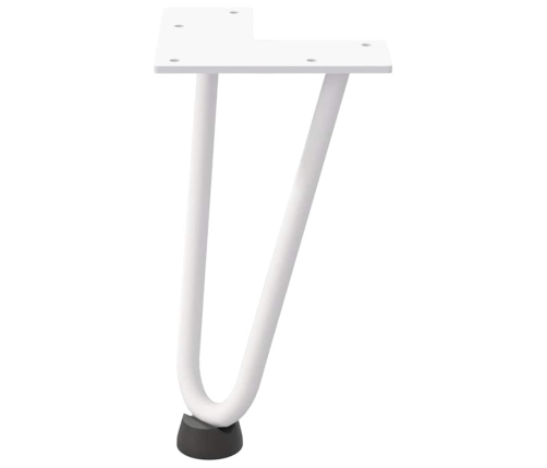 Patas de mesa tipo horquilla 4 uds acero macizo blanco 20 cm