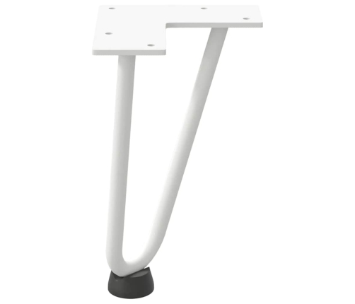 Patas de mesa tipo horquilla 4 uds acero macizo blanco 20 cm