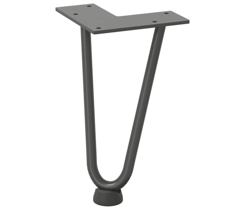 Patas de mesa tipo horquilla 4 uds acero macizo antracita 20 cm