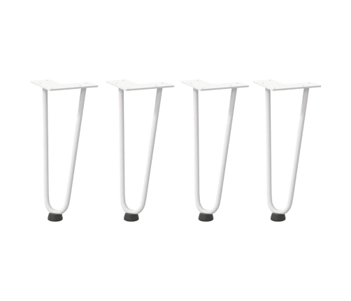 Patas de mesa tipo horquilla 4 uds acero macizo blanco 30 cm