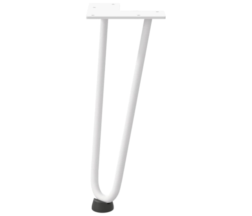 Patas de mesa tipo horquilla 4 uds acero macizo blanco 30 cm