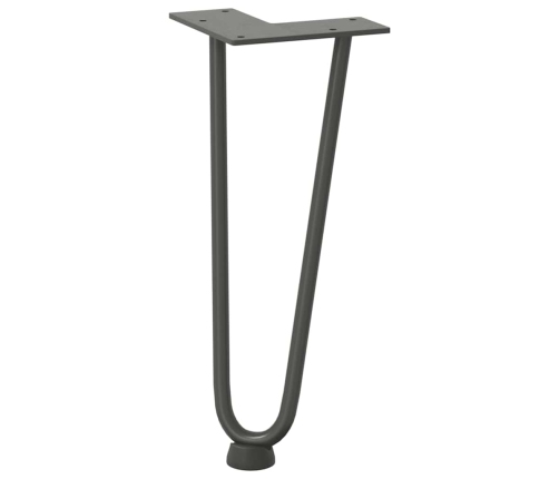 Patas de mesa tipo horquilla 4 uds acero macizo antracita 30 cm