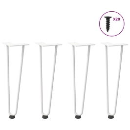 Patas de mesa tipo horquilla 4 uds acero macizo blanco 42 cm