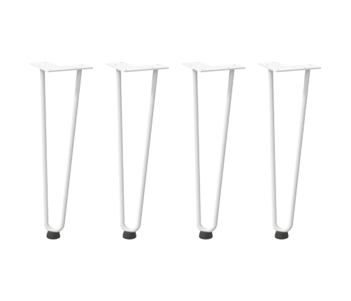 Patas de mesa tipo horquilla 4 uds acero macizo blanco 42 cm