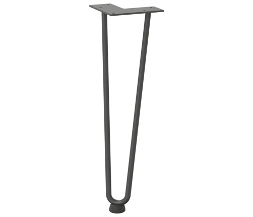 Patas de mesa tipo horquilla 4 uds acero macizo antracita 42 cm