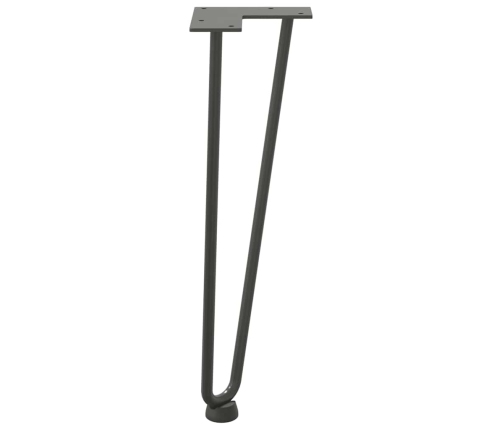 Patas de mesa tipo horquilla 4 uds acero macizo antracita 42 cm