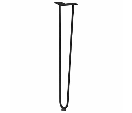 Patas de mesa tipo horquilla 4 uds acero macizo negro 72 cm