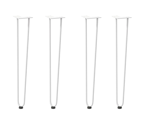 Patas de mesa tipo horquilla 4 uds acero macizo blanco 72 cm