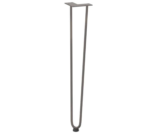 Patas mesa tipo horquilla 4 uds acero macizo acero natural 72cm