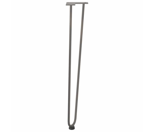 Patas mesa tipo horquilla 4 uds acero macizo acero natural 72cm