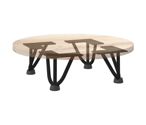 Patas de mesa tipo horquilla 4 unidades acero macizo negro 10cm