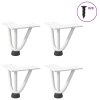 Patas de mesa tipo horquilla 4 uds acero macizo blanco 10 cm