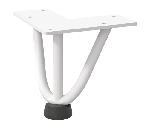 Patas de mesa tipo horquilla 4 uds acero macizo blanco 10 cm