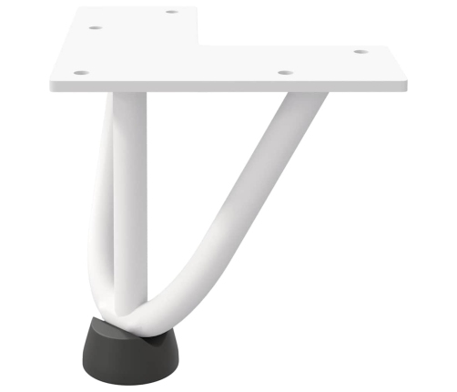 Patas de mesa tipo horquilla 4 uds acero macizo blanco 10 cm