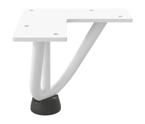 Patas de mesa tipo horquilla 4 uds acero macizo blanco 10 cm