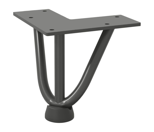 Patas de mesa tipo horquilla 4 uds acero macizo antracita 10 cm