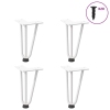 Patas de mesa tipo horquilla 4 uds acero macizo blanco 20 cm