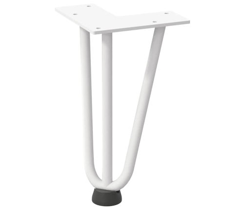 Patas de mesa tipo horquilla 4 uds acero macizo blanco 20 cm