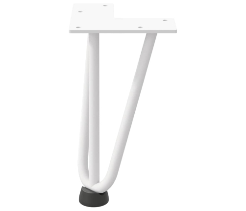 Patas de mesa tipo horquilla 4 uds acero macizo blanco 20 cm