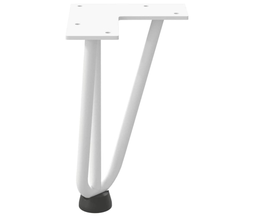 Patas de mesa tipo horquilla 4 uds acero macizo blanco 20 cm