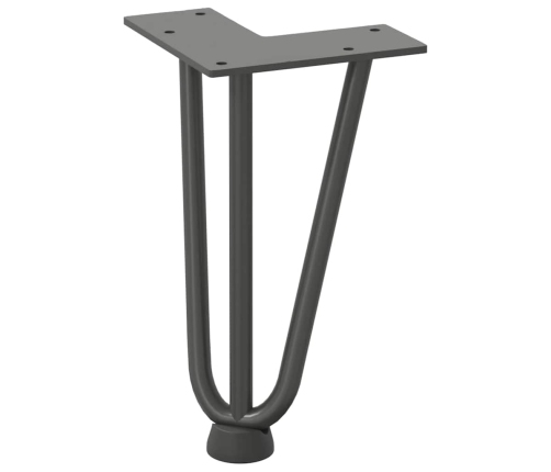 Patas de mesa tipo horquilla 4 uds acero macizo antracita 20 cm