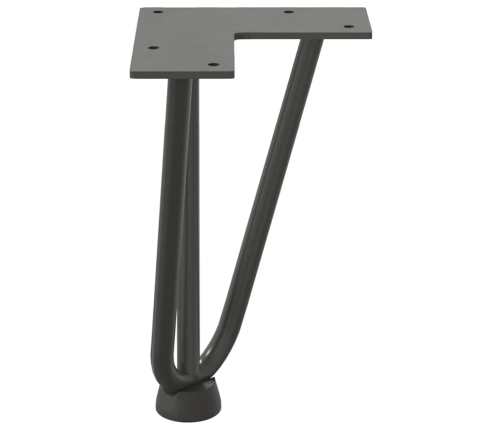 Patas de mesa tipo horquilla 4 uds acero macizo antracita 20 cm