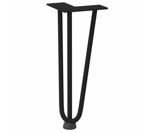 Patas de mesa tipo horquilla 4 uds acero macizo negro 30 cm