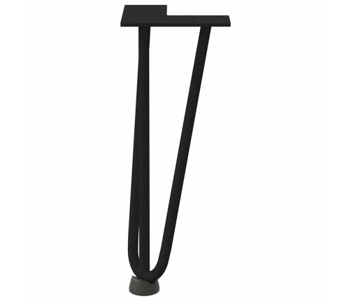 Patas de mesa tipo horquilla 4 uds acero macizo negro 30 cm