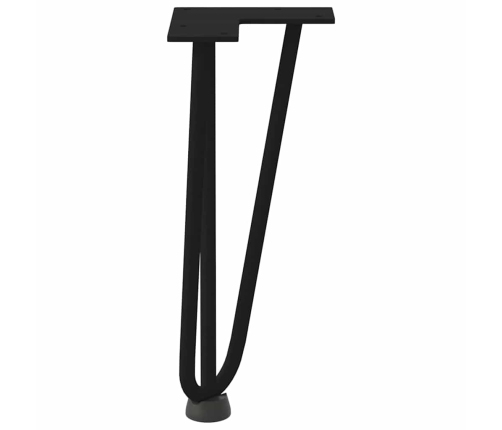 Patas de mesa tipo horquilla 4 uds acero macizo negro 30 cm