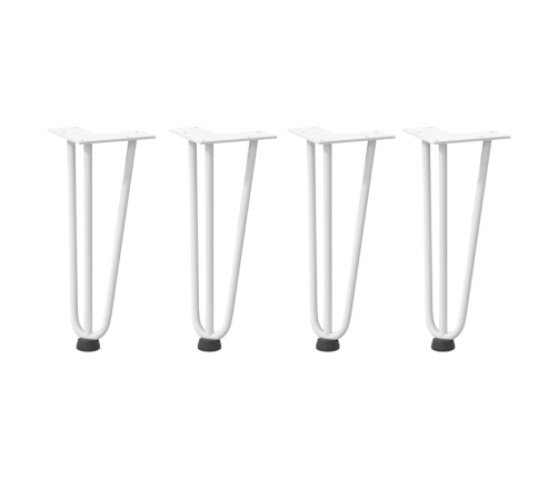 Patas de mesa tipo horquilla 4 uds acero macizo blanco 30 cm