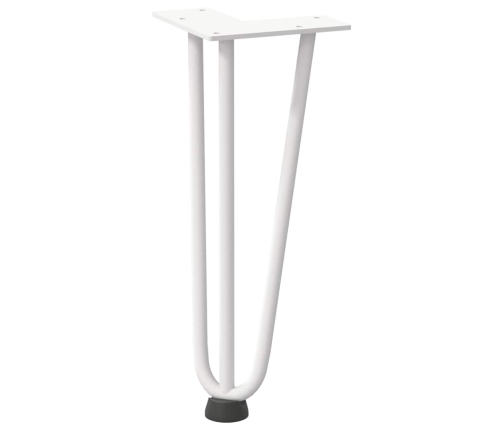 Patas de mesa tipo horquilla 4 uds acero macizo blanco 30 cm