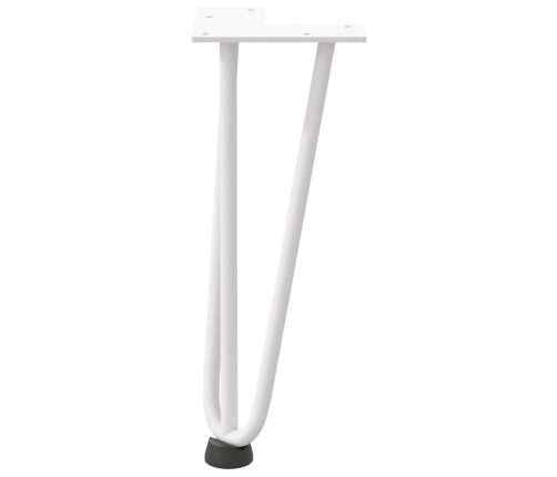 Patas de mesa tipo horquilla 4 uds acero macizo blanco 30 cm