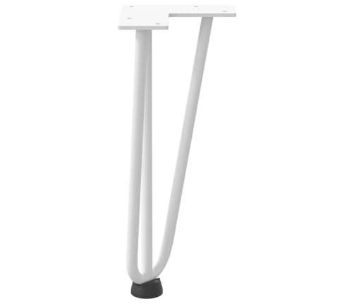 Patas de mesa tipo horquilla 4 uds acero macizo blanco 30 cm