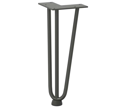 Patas de mesa tipo horquilla 4 uds acero macizo antracita 30 cm