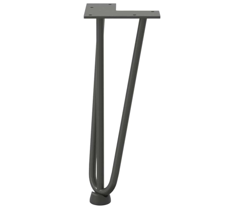 Patas de mesa tipo horquilla 4 uds acero macizo antracita 30 cm