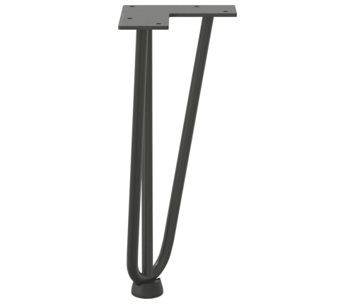 Patas de mesa tipo horquilla 4 uds acero macizo antracita 30 cm