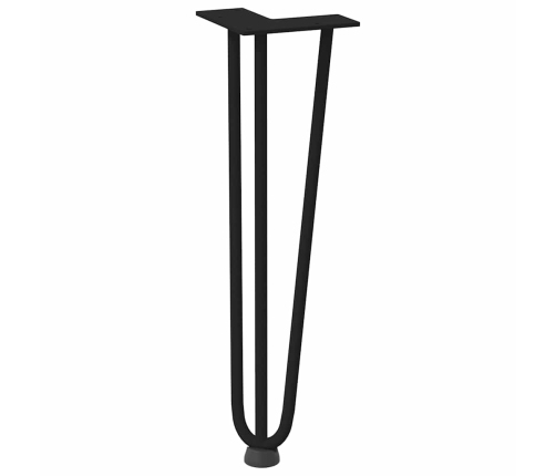 Patas de mesa tipo horquilla 4 uds acero macizo negro 42 cm