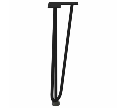 Patas de mesa tipo horquilla 4 uds acero macizo negro 42 cm