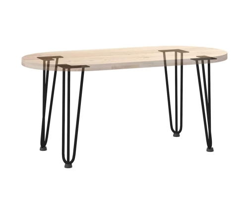 Patas de mesa tipo horquilla 4 uds acero macizo negro 42 cm