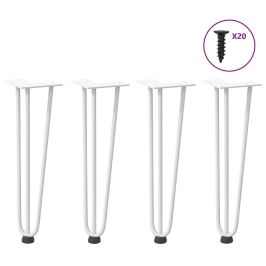 Patas de mesa tipo horquilla 4 uds acero macizo blanco 42 cm