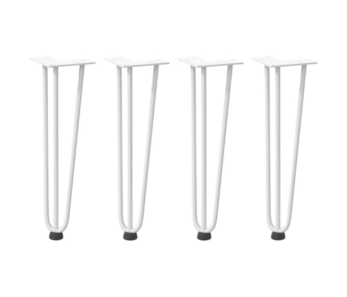 Patas de mesa tipo horquilla 4 uds acero macizo blanco 42 cm