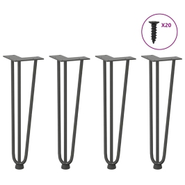 Patas de mesa tipo horquilla 4 uds acero macizo antracita 42 cm