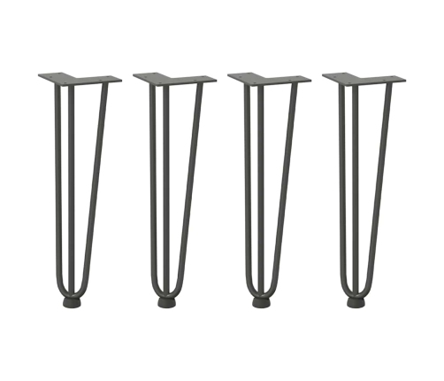 Patas de mesa tipo horquilla 4 uds acero macizo antracita 42 cm