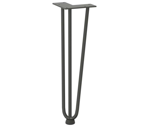 Patas de mesa tipo horquilla 4 uds acero macizo antracita 42 cm