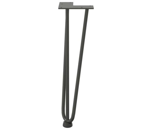 Patas de mesa tipo horquilla 4 uds acero macizo antracita 42 cm