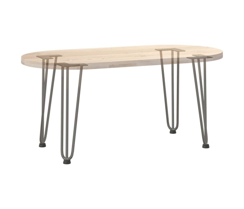 Patas mesa tipo horquilla 4 uds acero macizo acero natural 42cm