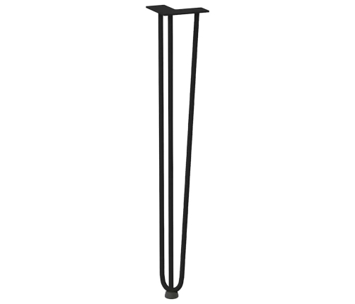 Patas de mesa tipo horquilla 4 uds acero macizo negro 72 cm