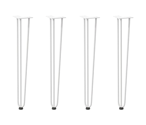 Patas de mesa tipo horquilla 4 uds acero macizo blanco 72 cm